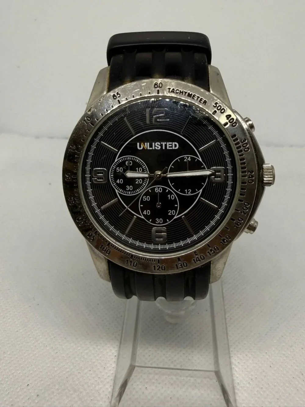Unlisted by Kenneth Cole Men's Black Polyurethane Strap Quartz Watch 3010008945